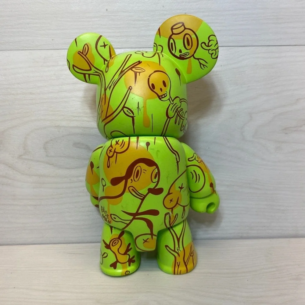 Toy2R Gary Baseman 8in Qee Bear Designer Art Toy Green 2006 Vinyl Figure